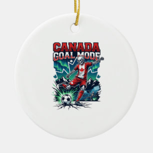 Canada Goal Mode Skeleton Striker Nations Dynamic  Ceramic Tree Decoration