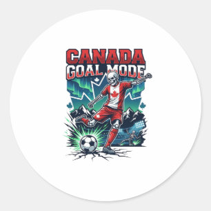 Canada Goal Mode Skeleton Striker Nations Dynamic  Classic Round Sticker