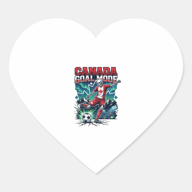 Canada Goal Mode Skeleton Striker Nations Dynamic  Heart Sticker (Front)