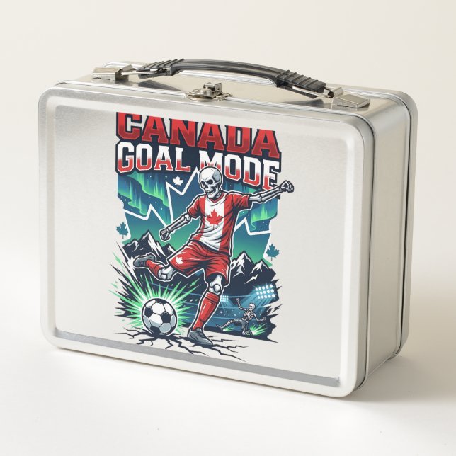 Canada Goal Mode Skeleton Striker Nations Dynamic  Metal Lunch Box (Front)