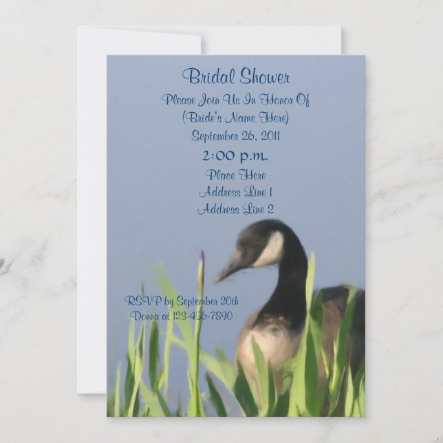 Canada Goose Art Bridal Shower  Invitation (Front)