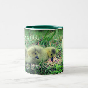 Canada Goose Babies Wildlife Personalized Two-Tone Coffee Mug