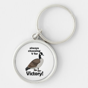 Canada Goose Bird Always Choosing V For Victory Key Ring