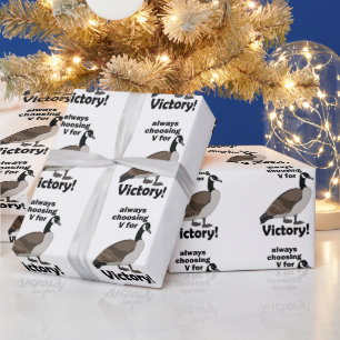 Canada Goose Bird Always Choosing V For Victory Wrapping Paper