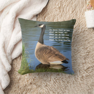 Canada Goose Confucius Knowledge Quote Cushion