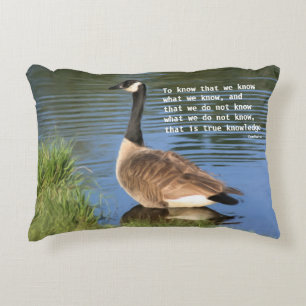 Canada Goose Confucius Knowledge Quote  Decorative Cushion
