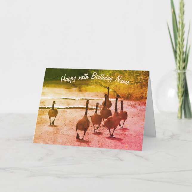 Canada Goose Family Personalised Birthday  Card (Front)