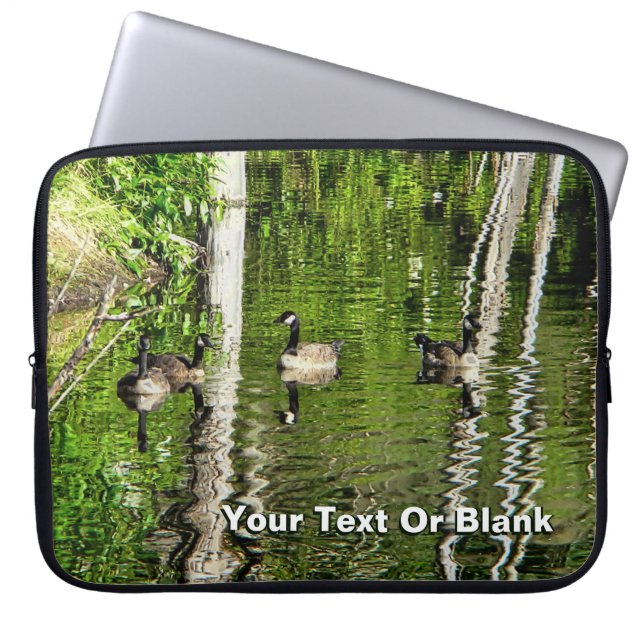 (Canada) Goose Green Laptop Sleeve (Front)