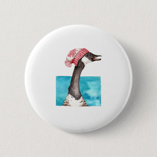 Canada Goose in a Toque 6 Cm Round Badge