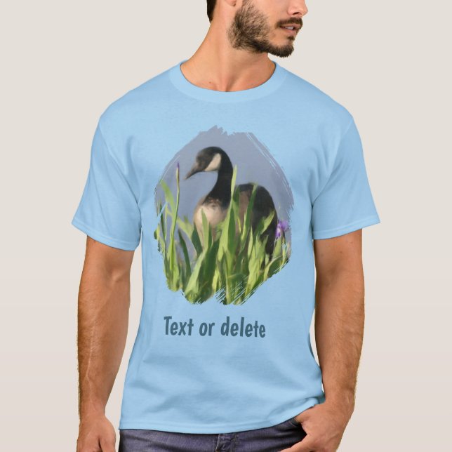 Canada Goose Irises Animal Art Personalized T-Shirt (Front)