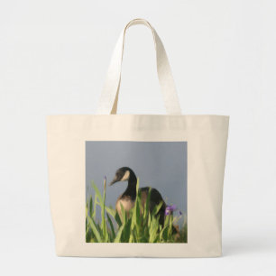 Canada Goose Irises Animal Art Tote Bag