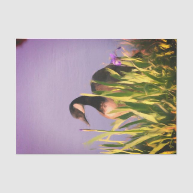 Canada Goose Irises Nature Art Decoupage  Tissue Paper (Front)