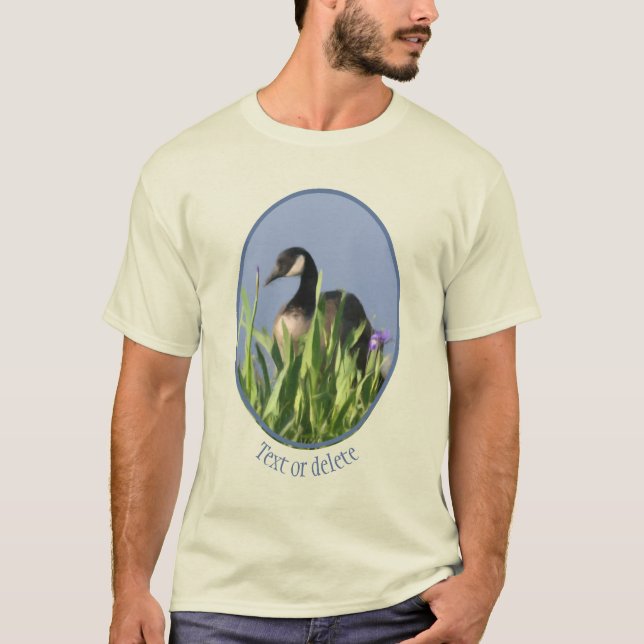 Canada Goose Irises Nature Painting Personalised T-Shirt (Front)