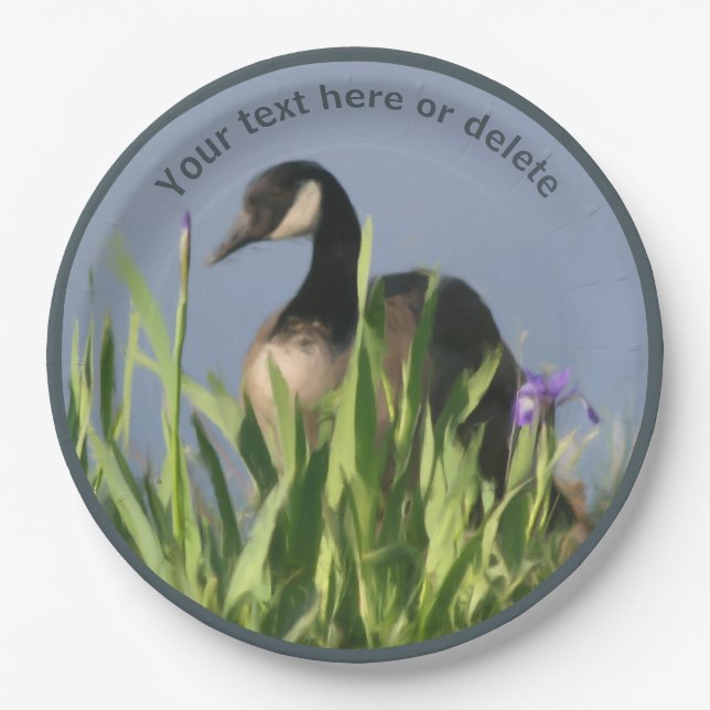 Canada Goose Nature Art Personalised Party   Paper Plate (Front)