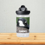 Canada Goose Photo with Child's Name Water Bottle<br><div class="desc">Child's size,  clear plastic water bottle that features the photo image of a juvenile Canada Goose along with a child's name printed in white,  bold letters. Personalise water bottle by editing name and replacing with child's name. Select your water bottle colour.</div>