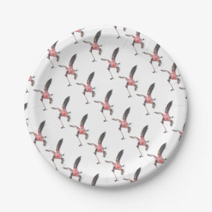 Canada Goose Playing Hockey Paper Plate