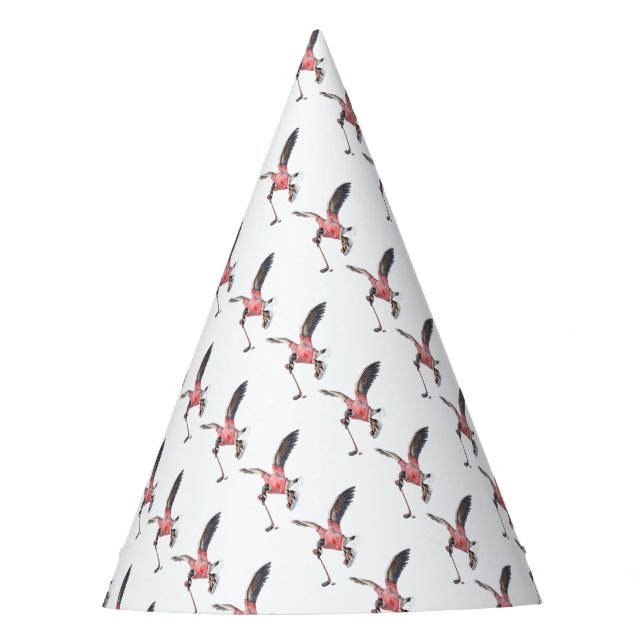 Canada Goose Playing Hockey Party Hat (Front)