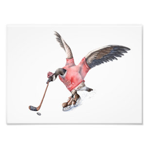 Canada Goose Playing Hockey Photo Print
