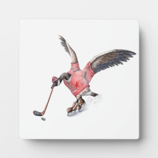 Canada Goose Playing Hockey Plaque