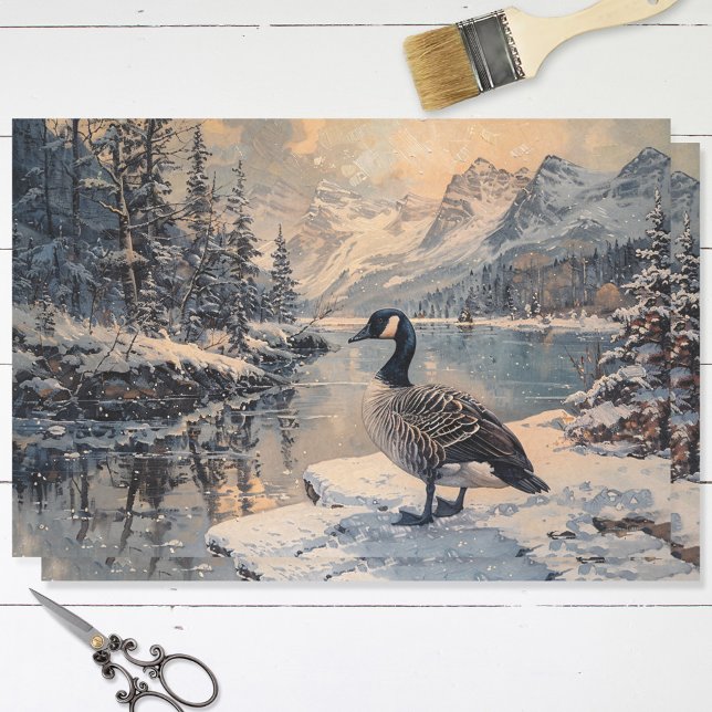 Canada Goose Winter Landscape Decoupage Tissue Paper (Creator Uploaded)