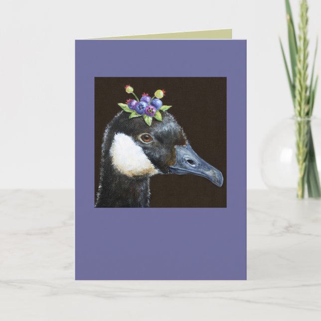 Canada goose with blueberries card (Front)