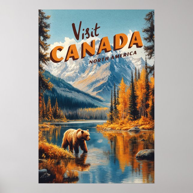 Canada Grizzly Bear Travel Poster (Front)