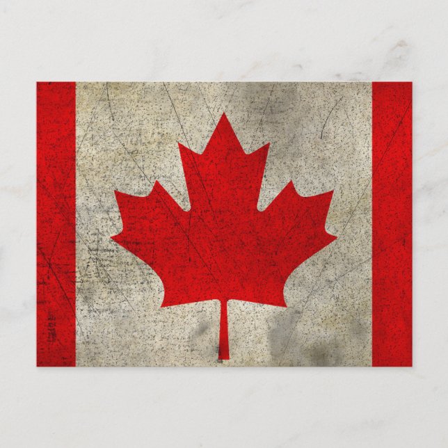 Canada GRUNGE DISTRESSED VINTAGE Flag Postcard (Front)