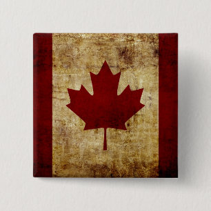 Canada / grunged Flag 15 Cm Square Badge