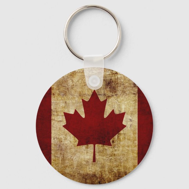 Canada / grunged Flag Key Ring (Front)