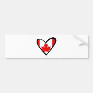Canada heart Flag Bumper Sticker