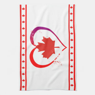 Canada heart tea towel