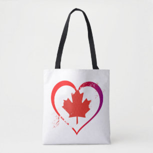 Canada heart tote bag