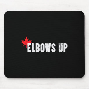 Canada Hockey Elbows Up Canadian Maple Leaf Men Bo Mouse Pad