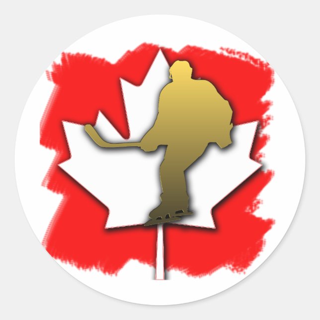Canada Hockey Gold Classic Round Sticker (Front)