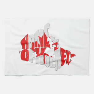 Canada Home of Hockey Map Tea Towel