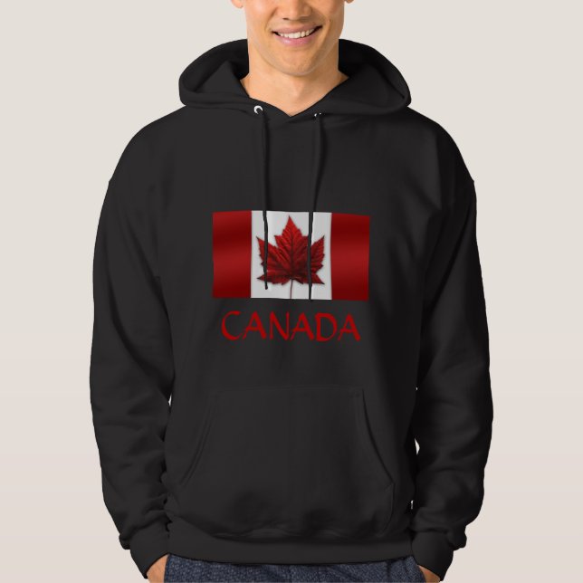Canada Hoodie Canada Flag Hooded Sweatshirt (Front)