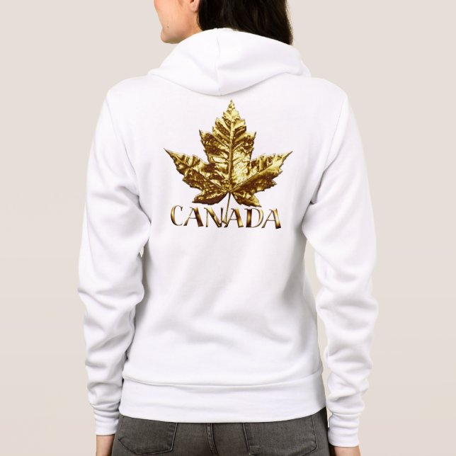 Canada Hoodies Women's Gold Maple Leaf Souvenir (Back)