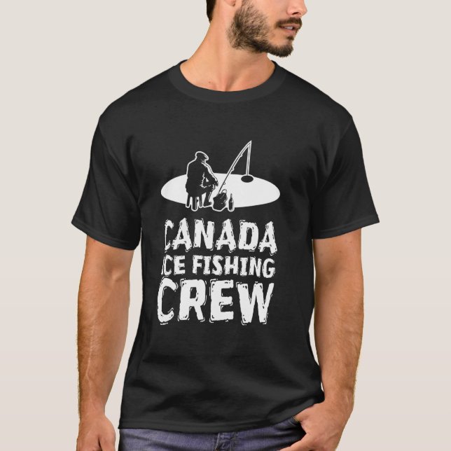 Canada Ice Fishing Crew T-Shirt (Front)