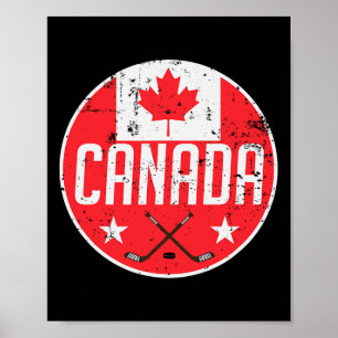 Canada Ice Hockey Flag Jersey Supporter Canadian F Poster
