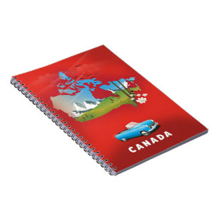 Canada illustrated travel print. notebook
