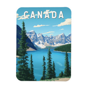 Canada Illustration Travel Art Vintage Magnet