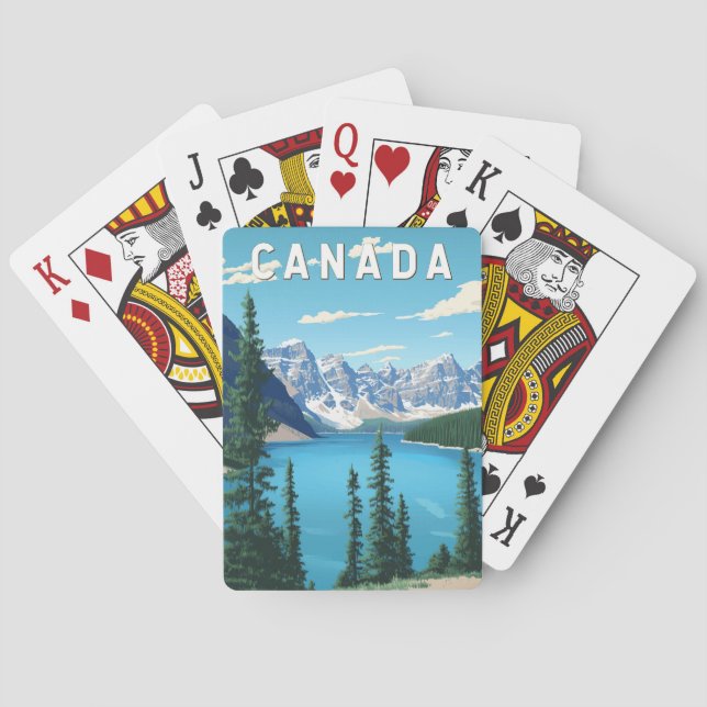 Canada Illustration Travel Art Vintage Playing Cards (Back)