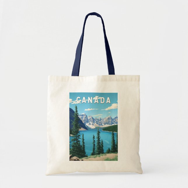 Canada Illustration Travel Art Vintage Tote Bag (Front)