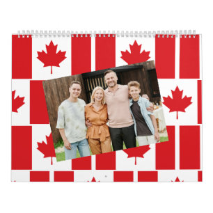 Canada Insert Photo Canadian Flag Pattern 2025 Calendar