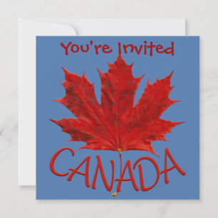 Canada Invitations Personalised Canada Flag RSVP