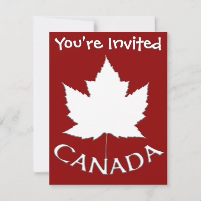 Canada Invitations Personalised Canada RSVP Cards (Front)