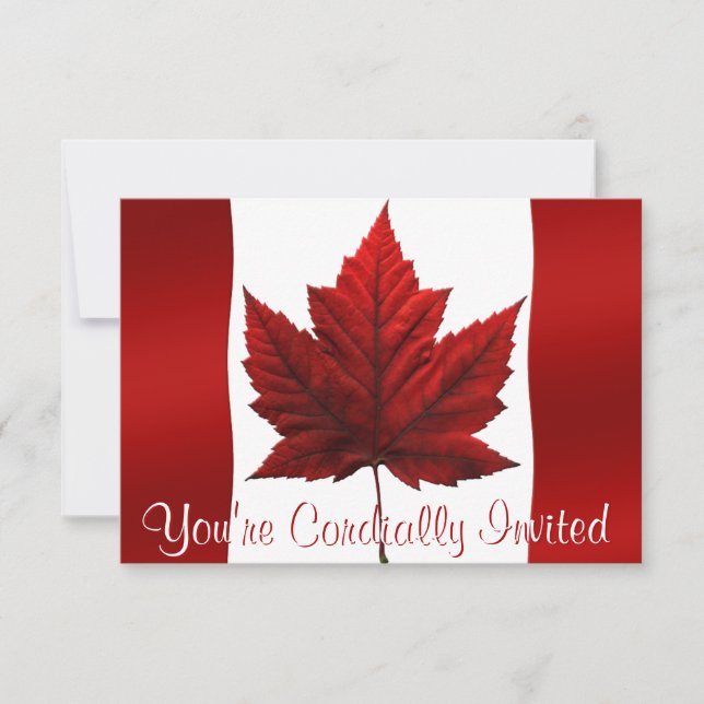 Canada Invitations Personalised Canada RSVP Cards (Front)
