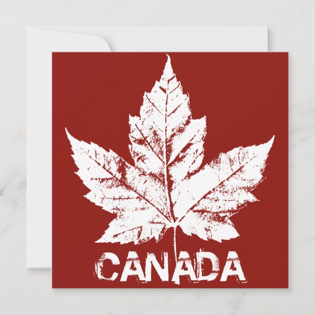 Canada Invitations Personalised Cool Canada RSVP (Front)