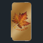Canada iPhone Wallet Canada Maple Leaf Wallet Incipio Watson™ iPhone 5 Wallet Case<br><div class="desc">Canada Souvenir iPhone Wallet Case Personalised Canada Maple Leaf iPhone Wallet Canadian Gifts Beautiful Customisable Canada Canadian Autumn Leaf iPhone Wallets Gifts for Men Women Kids Friends Family Stylish Canada Souvenir Your Name Here Canada Flag Souvenirs Personalised Canadian Souvenir iPhone SE iPhone 5/5s Wallet Case Gifts featuring the Canada Souvenir...</div>