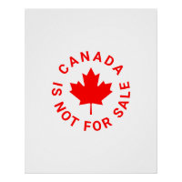 Canada is not for sale red maple leaf typography